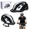 Adjustable bicycle helmet black and white L 58-62cm