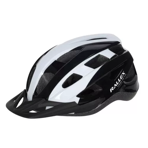 Adjustable bicycle helmet black and white L 58-62cm