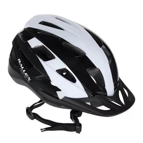 Adjustable bicycle helmet black and white L 58-62cm