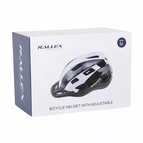 Adjustable bicycle helmet black and white M 54-58cm
