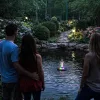 Solar garden fountain floating LED RGB 16cm
