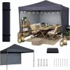 LUARO Garden pavilion tent 3x3m dark grey
