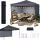 LUARO Garden pavilion tent 3x3m dark grey