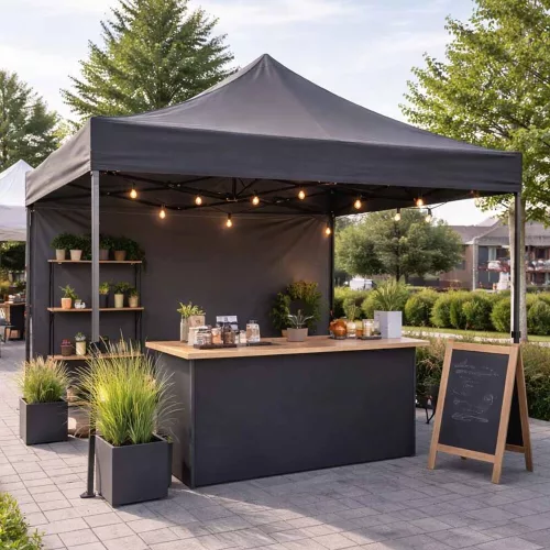 LUARO Garden pavilion tent 3x3m dark grey