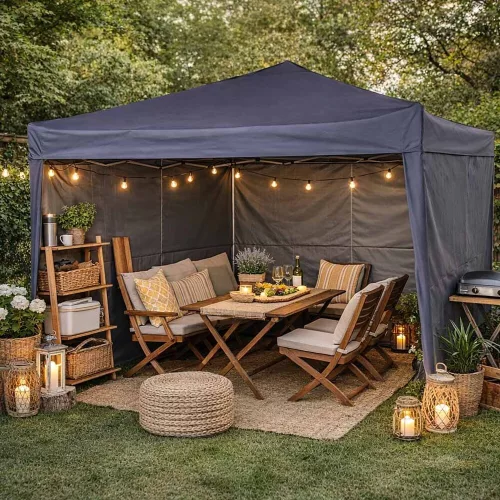 LUARO Garden pavilion tent 3x3m dark grey