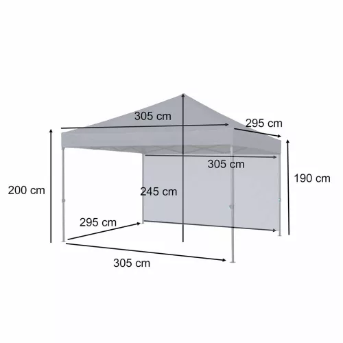 LUARO Garden pavilion tent 3x3m dark grey
