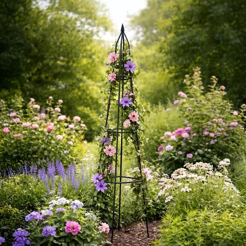 Garden pergola flower support pyramid metalo