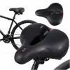 Bicycle saddle made of flexible foam with reflectors