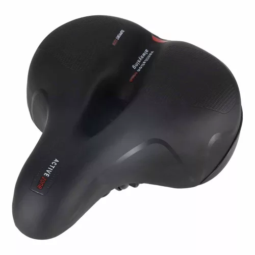 Bicycle saddle made of flexible foam with reflectors