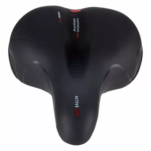 Bicycle saddle made of flexible foam with reflectors