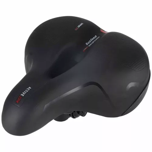 Bicycle saddle made of flexible foam with reflectors