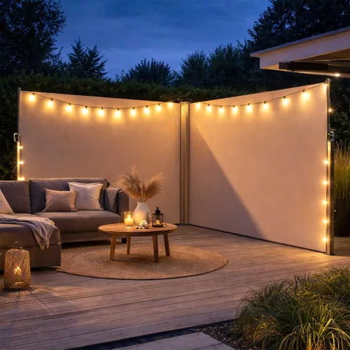 LUARO Side terrace awning 180x600cm beige