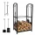 Metal firewood rack with accessories