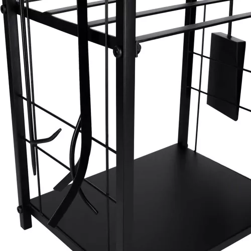 Metal firewood rack with accessories