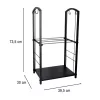 Metal firewood rack with accessories