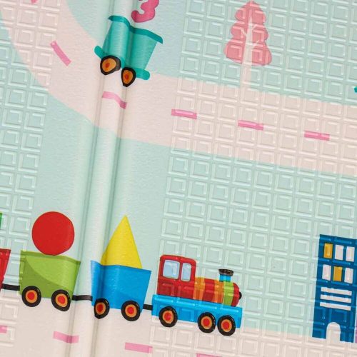 Double-sided foam mat 179x198 panda/street