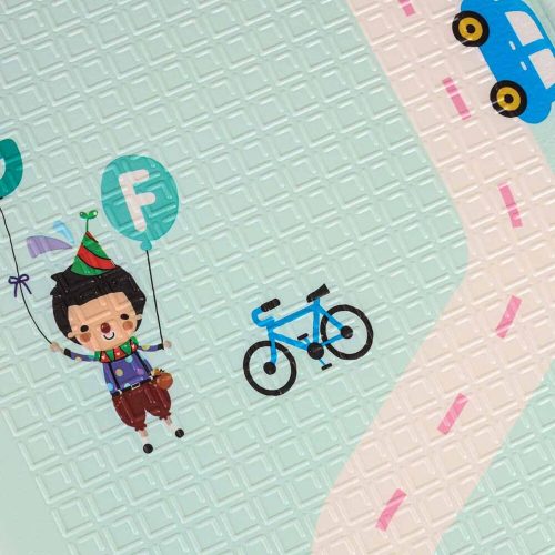 Double-sided foam mat 179x198 panda/street