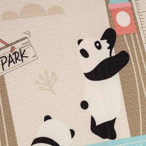 Double-sided foam mat 179x198 panda/street