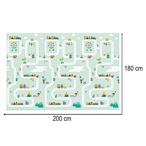Double-sided foam mat 179x198 panda/street