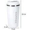 Thermal mug with mouthpiece LED thermos 500ml white