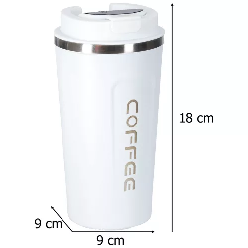 Thermal mug with mouthpiece LED thermos 500ml white