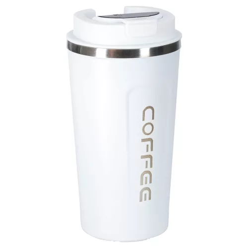 Thermal mug with mouthpiece LED thermos 500ml white