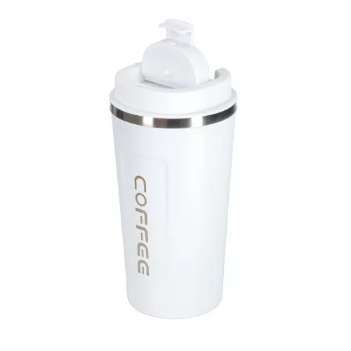 Thermal mug with mouthpiece LED thermos 500ml white