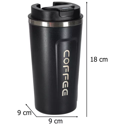 Thermal mug with mouthpiece LED thermos 500ml black