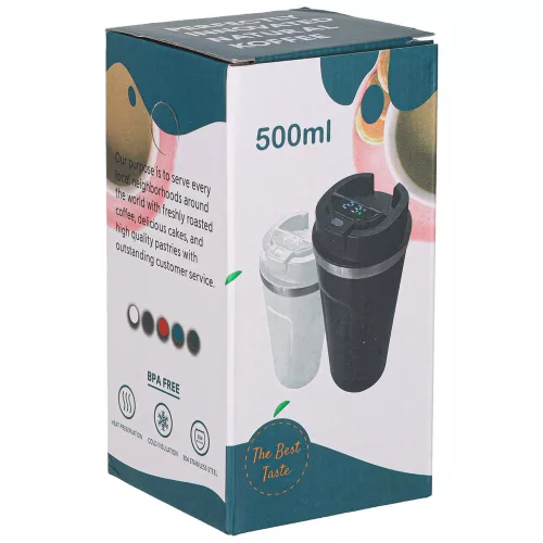 Thermal mug with mouthpiece LED thermos 500ml black