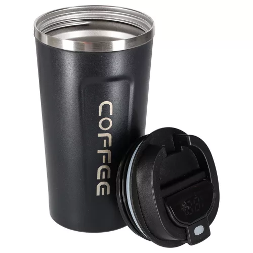 Thermal mug with mouthpiece LED thermos 500ml black