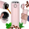 Thermal mug with mouthpiece LED thermos 420ml pink