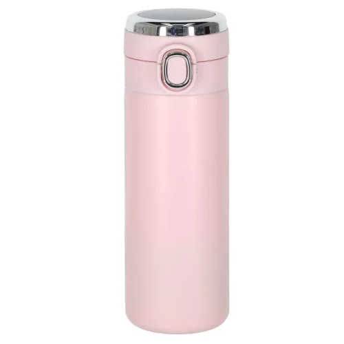 Thermal mug with mouthpiece LED thermos 420ml pink