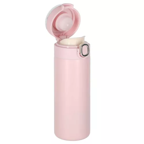 Thermal mug with mouthpiece LED thermos 420ml pink