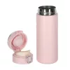 Thermal mug with mouthpiece LED thermos 420ml pink