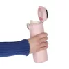 Thermal mug with mouthpiece LED thermos 420ml pink