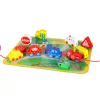 Wooden blocks for threading board cars