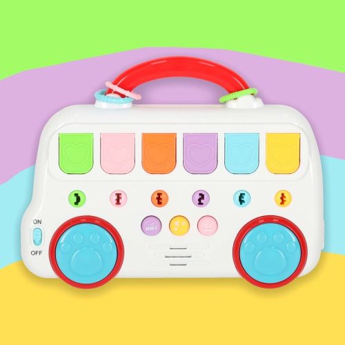 Educational bus pop-up animals keys