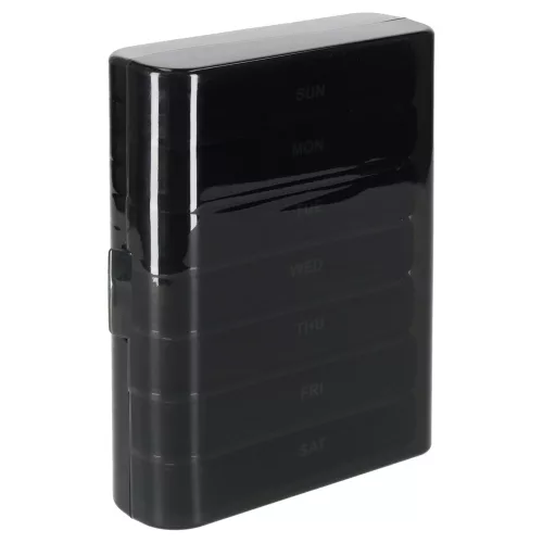 Medicine pill organiser container black