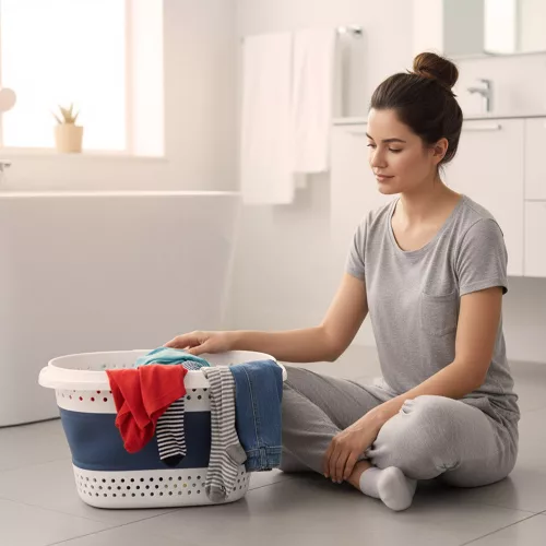 Laundry basket folding silicone large basket 32L