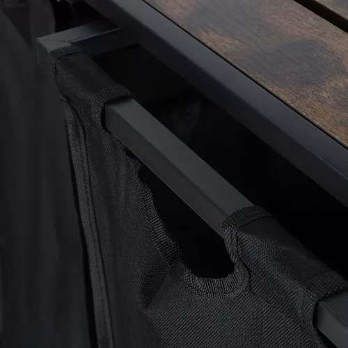 Rustic laundry basket with shelf top 2 compartments