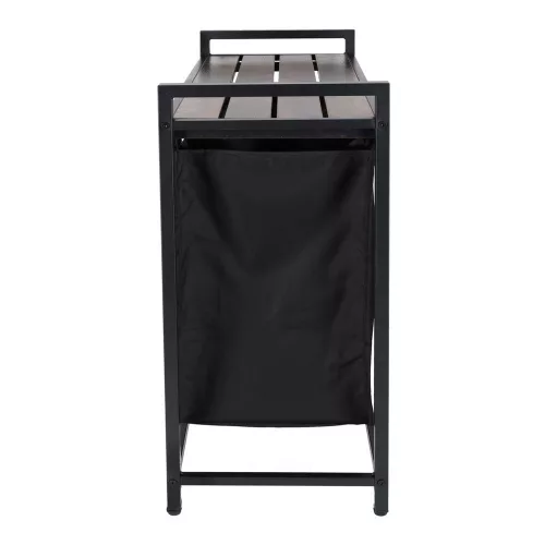 Rustic laundry basket with shelf top 2 compartments