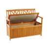 Orlando bench with storage made of eucalyptus wood