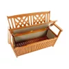 Orlando bench with storage made of eucalyptus wood