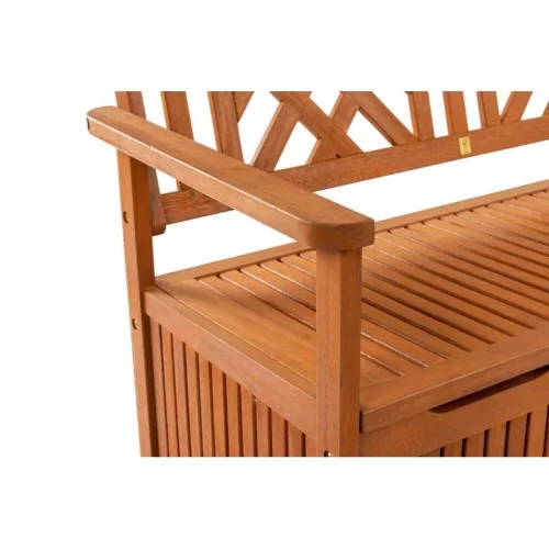 Orlando bench with storage made of eucalyptus wood