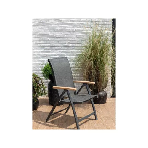 Essence - Folding armchair - ALU with teak armrests