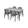 Samana graphite color set with 4 chairs and table