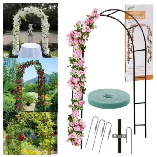 Metal garden pergola arch 240cm green