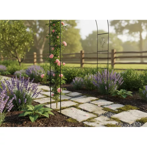 Metal garden pergola arch 240cm green