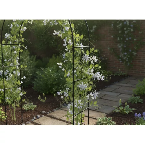 Metal garden pergola arch 240cm green