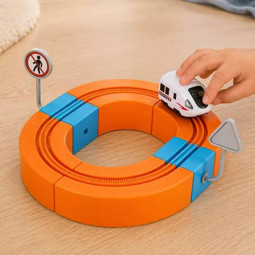 Magnetic track construction blocks trains 65el